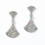 100028, GEOMETRIC CRYSTAL RHINESTONE DANGLE EARRING