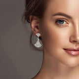 100028, GEOMETRIC CRYSTAL RHINESTONE DANGLE EARRING