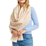 100033, MULTI COLOR DOT STRIPE OBLONG SCARF