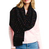 100033, MULTI COLOR DOT STRIPE OBLONG SCARF