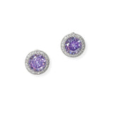 100035, ROUND CUBIC ZIRCONIA STUD EARRING