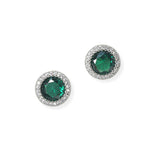 100035, ROUND CUBIC ZIRCONIA STUD EARRING