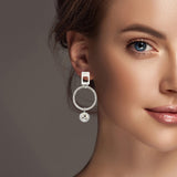 100043, GOLD DIPPED, BRASS BALL DANGLE GEOMETRIC EARRING