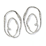 100053, HAMMERED METAL WITH RHINESTONE EARRING