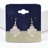 100062, DESIGNER INSPIRED MOTHER OF PEARL CLOVER DANGLE EARRING