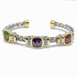 100065, DESIGNER INSPIRED CUBIC ZIRCONIA CUFF BRACELET