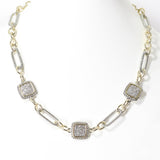 100068, DESIGNER INSPIRED MICRO PAVE NECKLACE