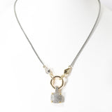 100069, DESIGNER INSPIRED MICRO PAVE CHARM NECKLACE