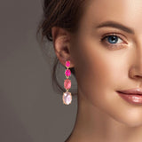 100083, OVAL ACRYLIC DROP DANGLE EARRING