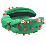 100090, SANTA CLAUS CHRISTMAS PEARL WITH RHINESTONE HEADBAND