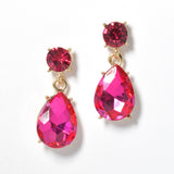 100100, TEARDROP RHINESTONE DANGLE EARRING