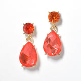 100100, TEARDROP RHINESTONE DANGLE EARRING