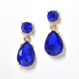 100100, TEARDROP RHINESTONE DANGLE EARRING