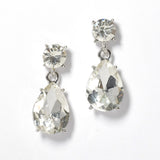 100100, TEARDROP RHINESTONE DANGLE EARRING