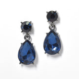 100100, TEARDROP RHINESTONE DANGLE EARRING