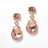 100100, TEARDROP RHINESTONE DANGLE EARRING