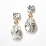100100, TEARDROP RHINESTONE DANGLE EARRING