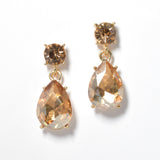 100100, TEARDROP RHINESTONE DANGLE EARRING