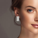100108, RECTANGLE BAGUETTE CUBIC ZIRCONIA EARRING