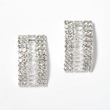 100108, RECTANGLE BAGUETTE CUBIC ZIRCONIA EARRING