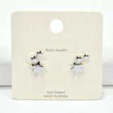 100135, GOLD DIPPED, DAINTY STARS STUD EARRING