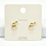 100135, GOLD DIPPED, DAINTY STARS STUD EARRING