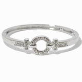 100140, ROUND CRYSTAL RHINESTONE METAL BRACELET