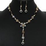 100145, FLOWER ENAMEL DROP NECKLACE