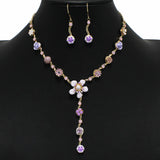 100145, FLOWER ENAMEL DROP NECKLACE