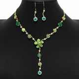 100145, FLOWER ENAMEL DROP NECKLACE