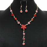 100145, FLOWER ENAMEL DROP NECKLACE