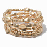 100150, MULTI LAYERED NUGGET BEAD STRETCH BRACELET