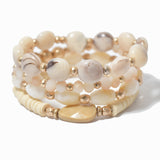 100157, MULTI LAYERED SEMI PRECIOUS STONE BEAD STRETCH BRACELET