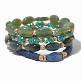 100157, MULTI LAYERED SEMI PRECIOUS STONE BEAD STRETCH BRACELET