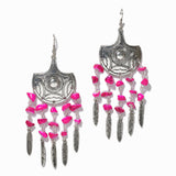 100180, WESTERN LEAF TASSEL DANGLE EARRING