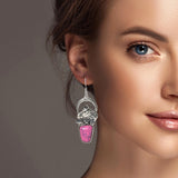 100181, WESTERN HORSE TURQUOISE STONE EARRING