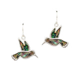 100189, HUMMINGBIRD ABALONE DANGLE EARRING