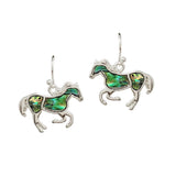 100189, HORSE ABALONE DANGLE EARRING