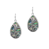 100191, SEA TURTLE ABALONE TEARDROP DANGLE EARRING