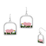 100197, PIG ENAMEL GEOMETRIC DANGLE EARRING