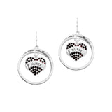 100199, "NURSE" HEART CRYSTAL RHINESTONE DANGLE EARRING