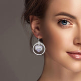 100199, "SISTER" HEART CRYSTAL RHINESTONE DANGLE EARRING