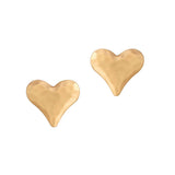 100204, HEART HAMMERED METAL STUD EARRING