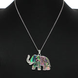 100220, ELEPHANT ABALONE PENDANT NECKLACE