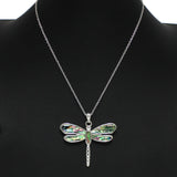 100220, DRAGONFLY ABALONE PENDANT NECKLACE