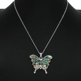 100220, BUTTERFLY ABALONE PENDANT NECKLACE