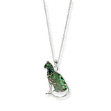 100220, CAT ABALONE PENDANT NECKLACE