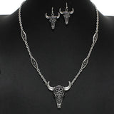 100230, WESTERN STEER HEAD METAL NECKLACE