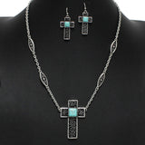 100230, WESTERN CROSS METAL NECKLACE