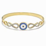 100246, EVIL EYE ENAMEL CRYSTAL RHINESTONE STAINLESS STEEL BRACELET